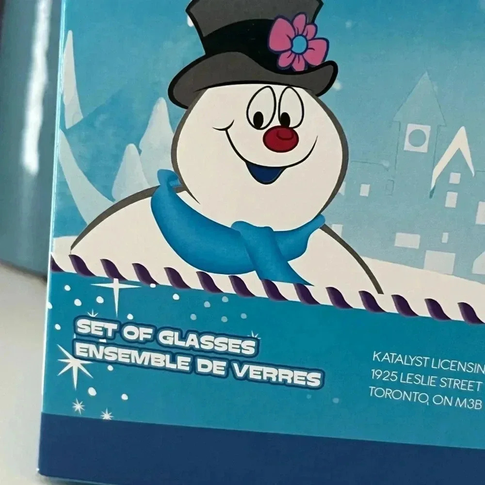 Frosty the Snowman Holiday Glass Drinkware Set of  Two - Picture 4 of 6